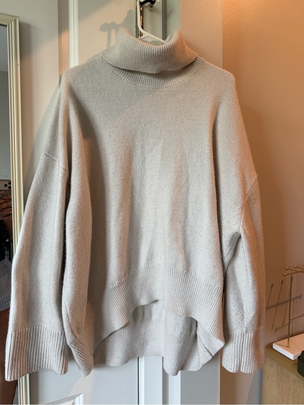 H&M Cream Oversized Turtleneck Sweater